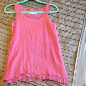 Pink ribbed blousy tank